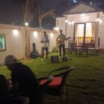 Lawn during event and people A